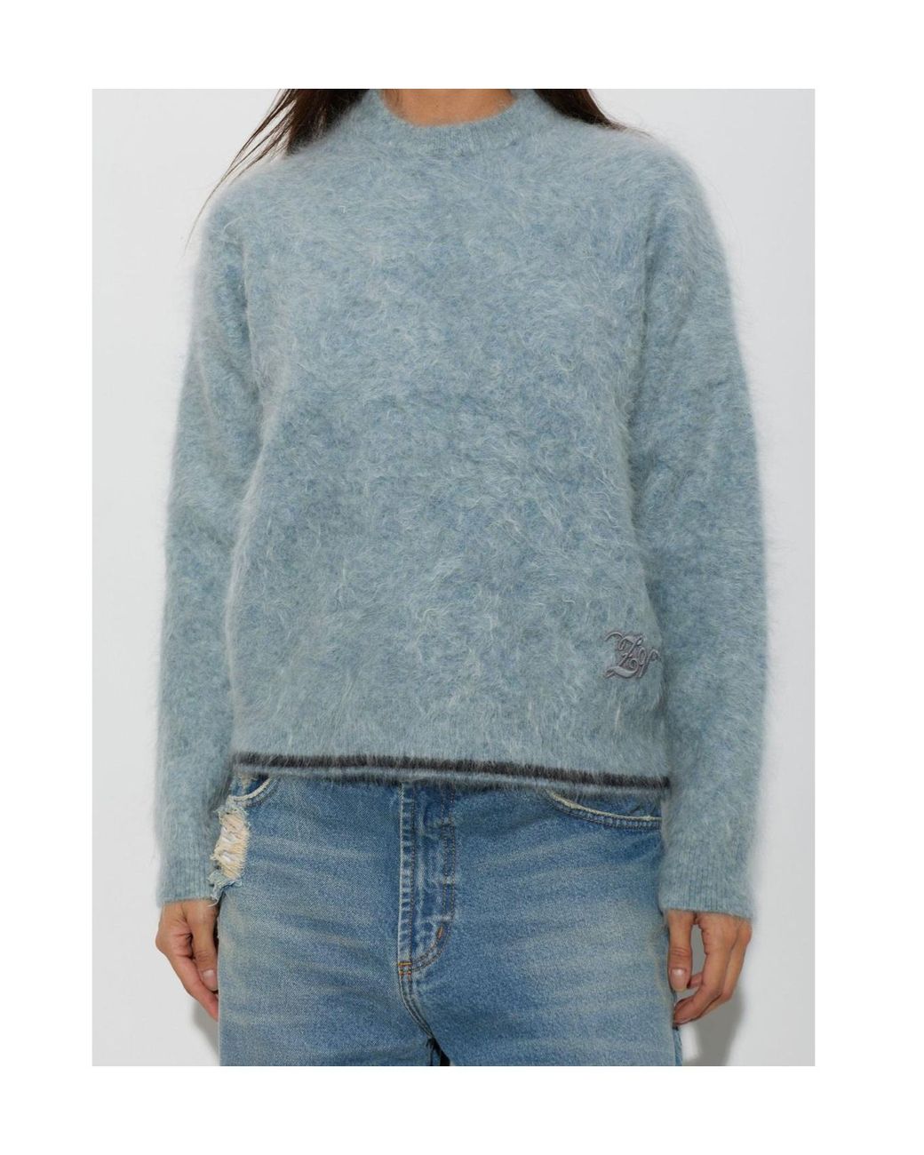 Zadig & Voltaire Blue Markuz Fuzzy Knitted Sweater