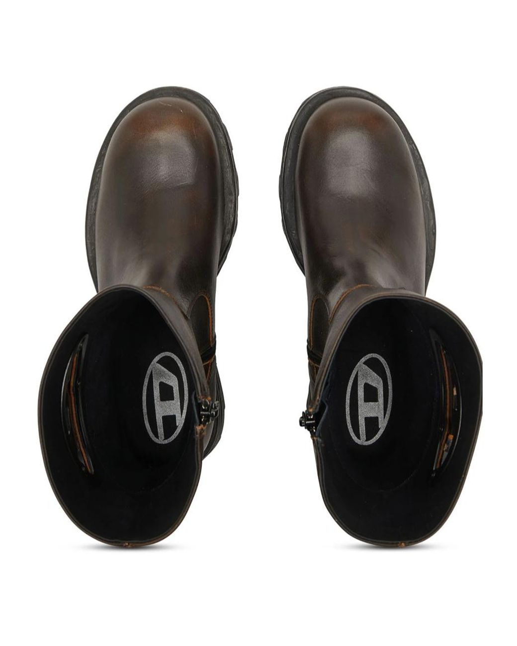 DIESEL Black D-Hammer Logo-Plaque Biker Boots