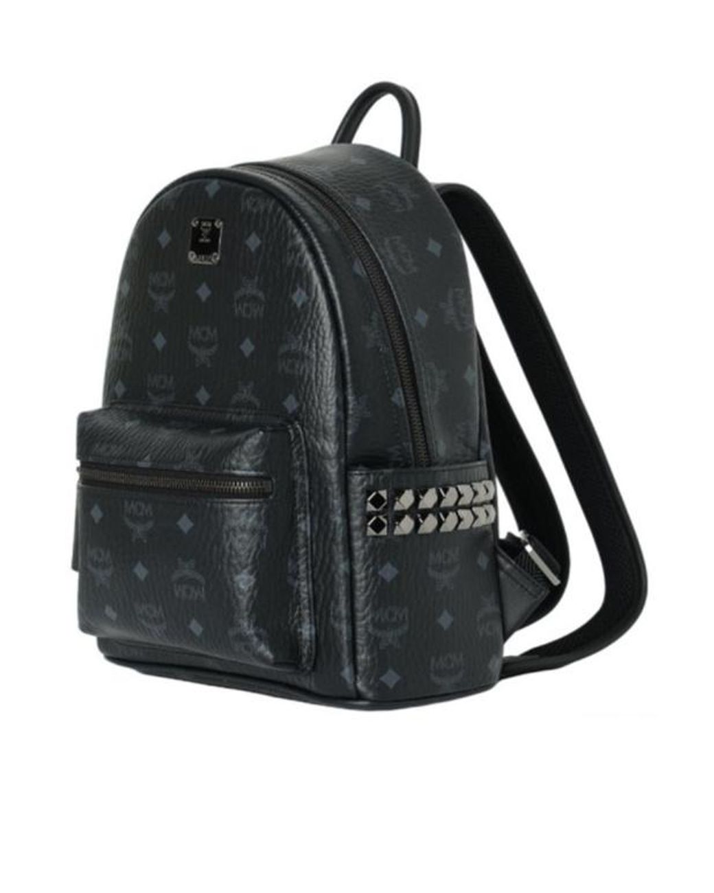 MCM Black Stark Studded Mini Backpack