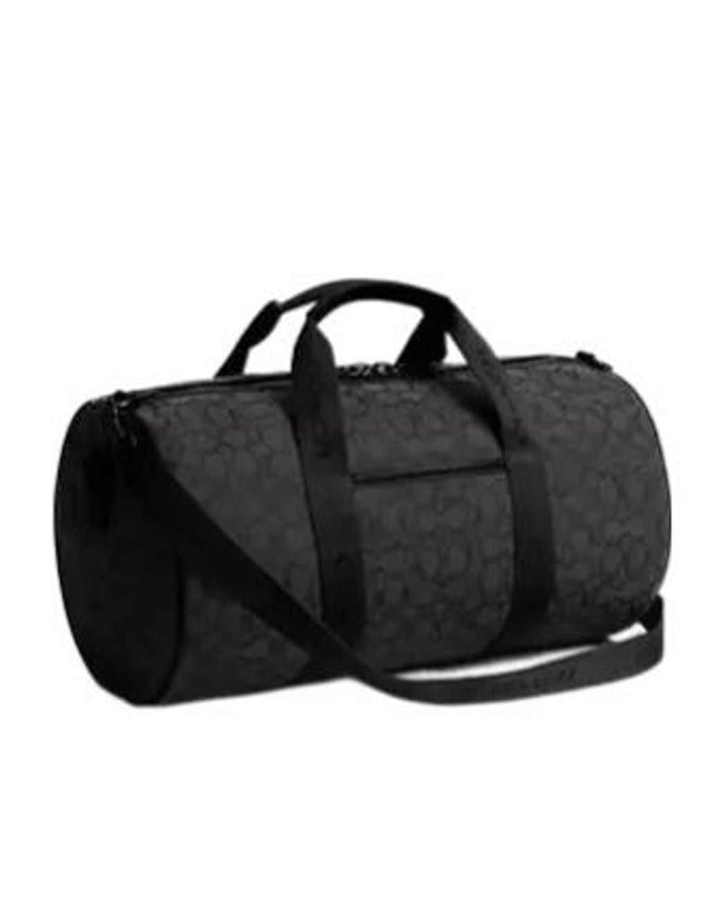 COACH Black Signature Jacquard Theo Duffle Bag for men