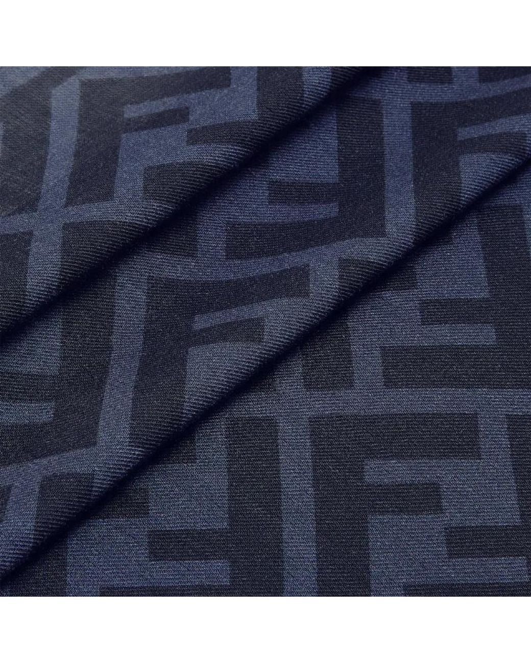 Fendi Blue Ff Printed Square Bandana for men