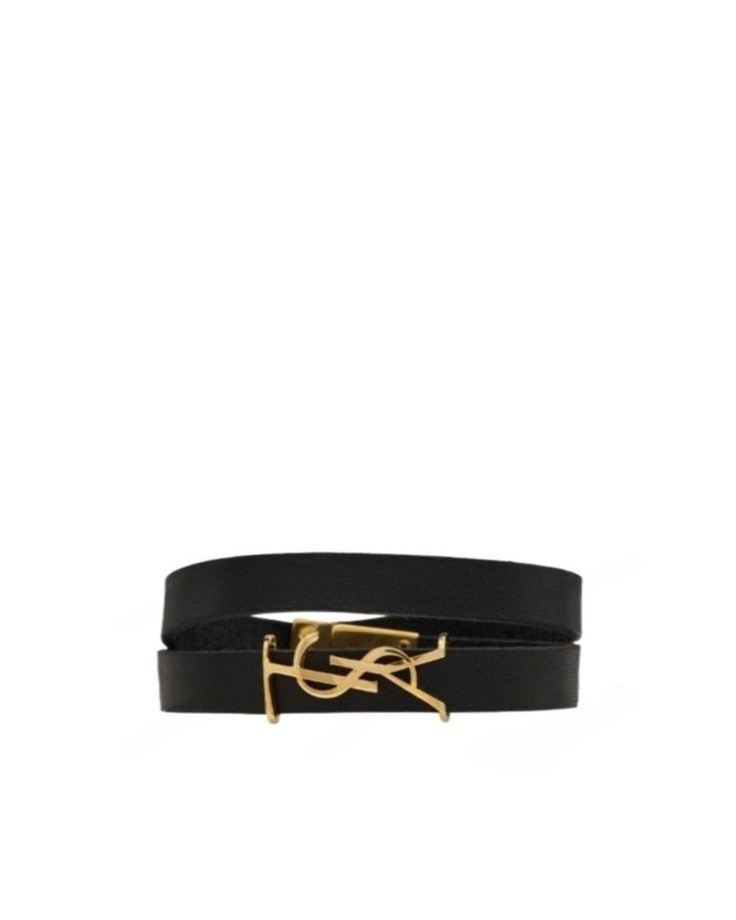 Saint Laurent Black Double Layer Bracelet