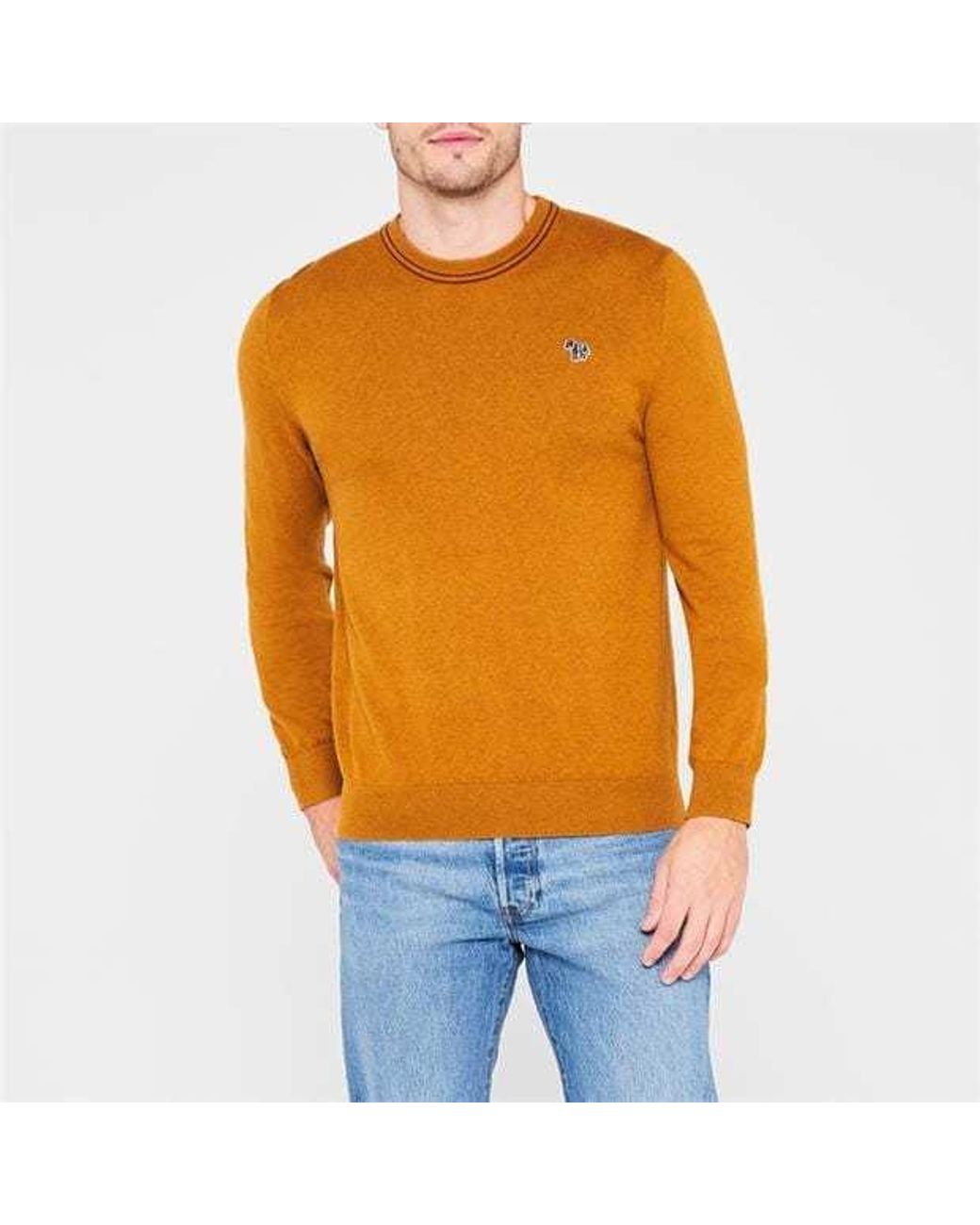 Paul Smith Orange Round-Collar And Long-Sleeved Sweater for men