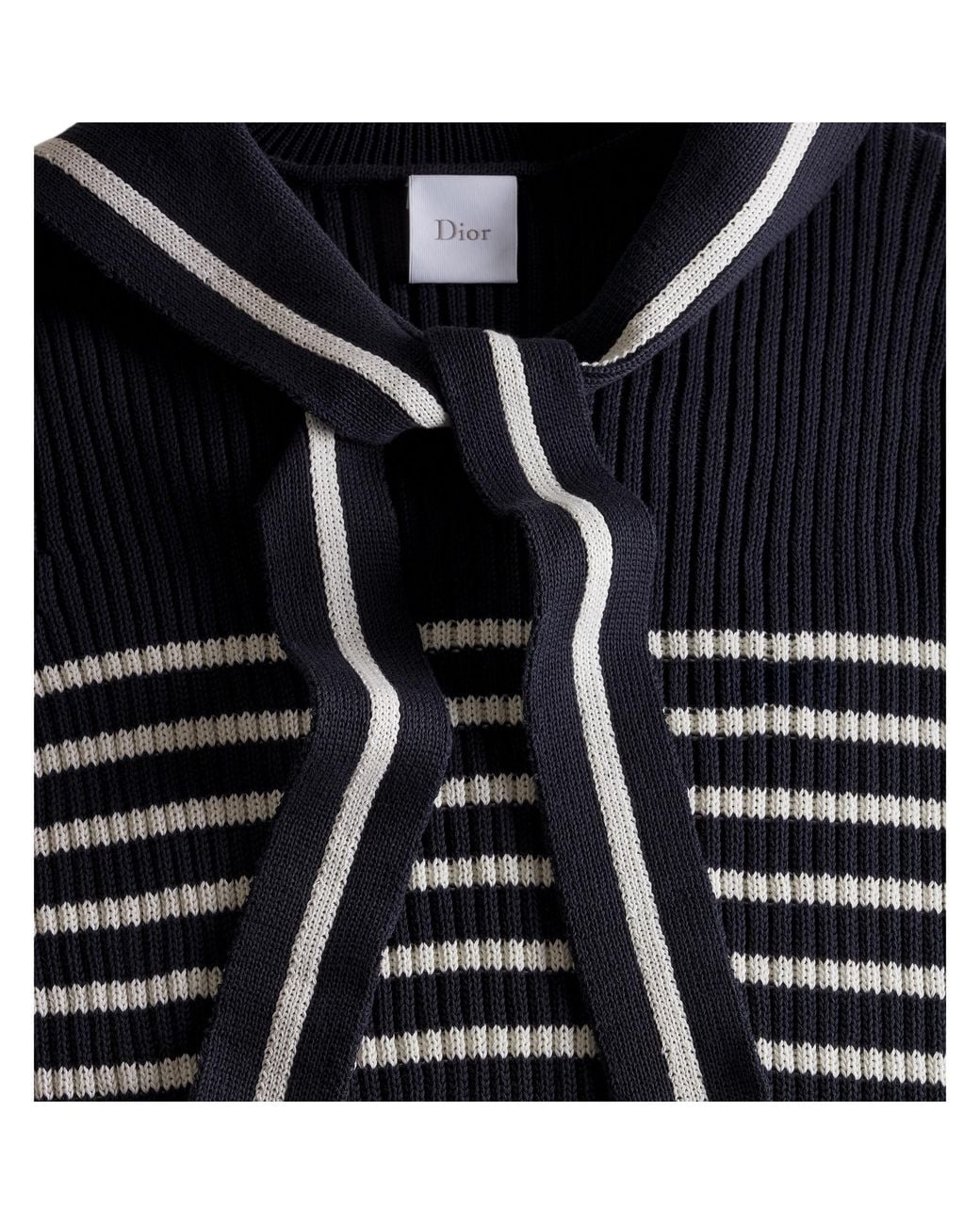 Dior Black Iviera Marinière Straight Dress With Sailor Collar