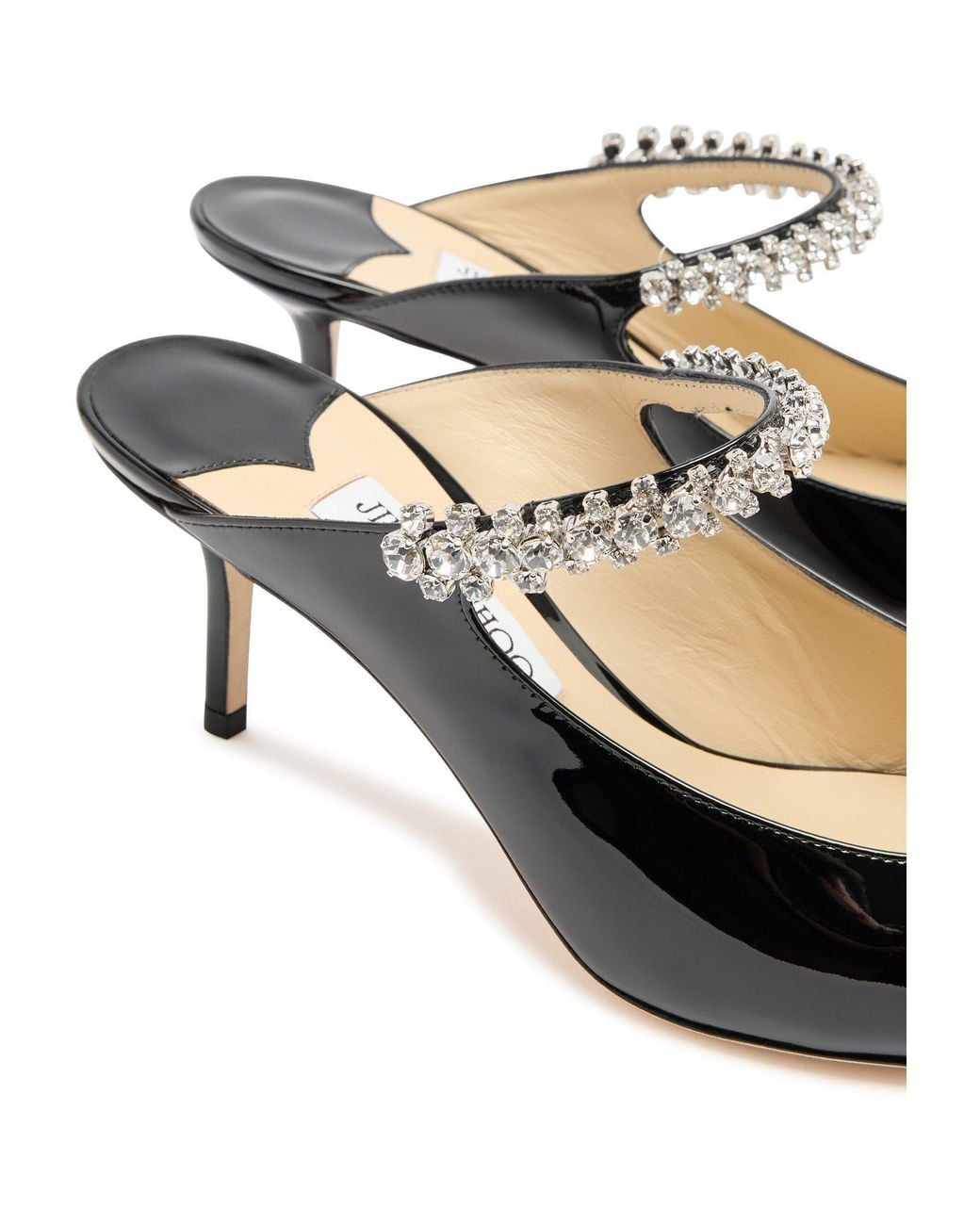 Jimmy Choo Black Crystal Embellished Heeled Mules