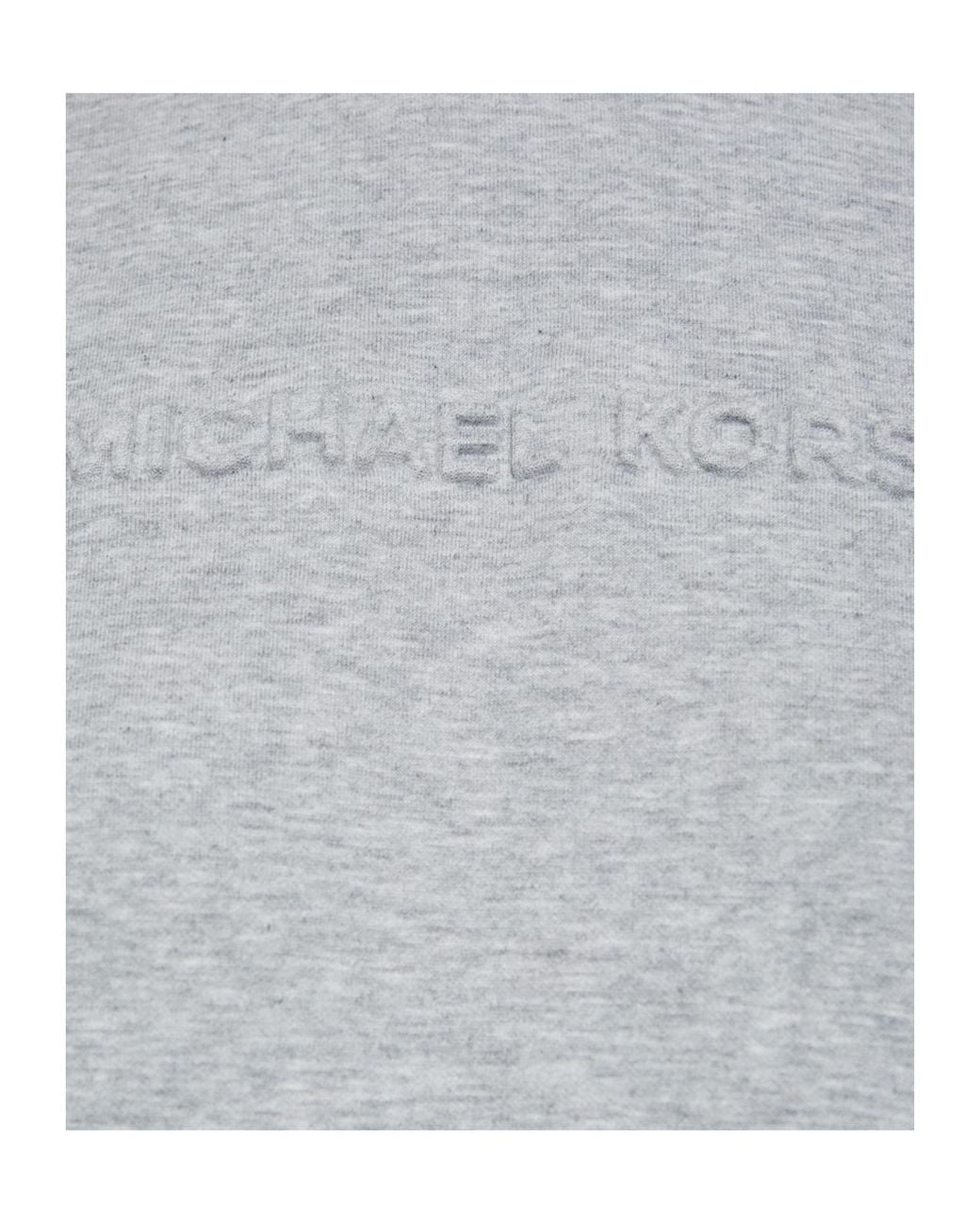 MICHAEL Michael Kors Gray Logo Embossed Drawstring Hoodie