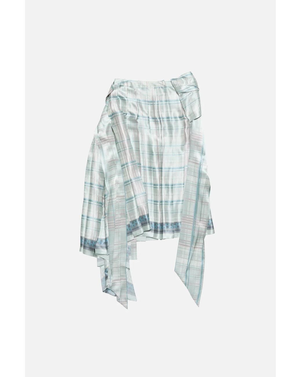 Acne Blue Silk Bow Skirt