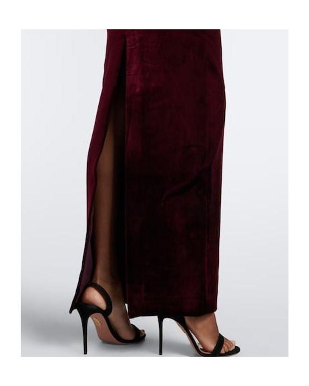 Roland Mouret Purple Lace-Trimmed Velvet Gown