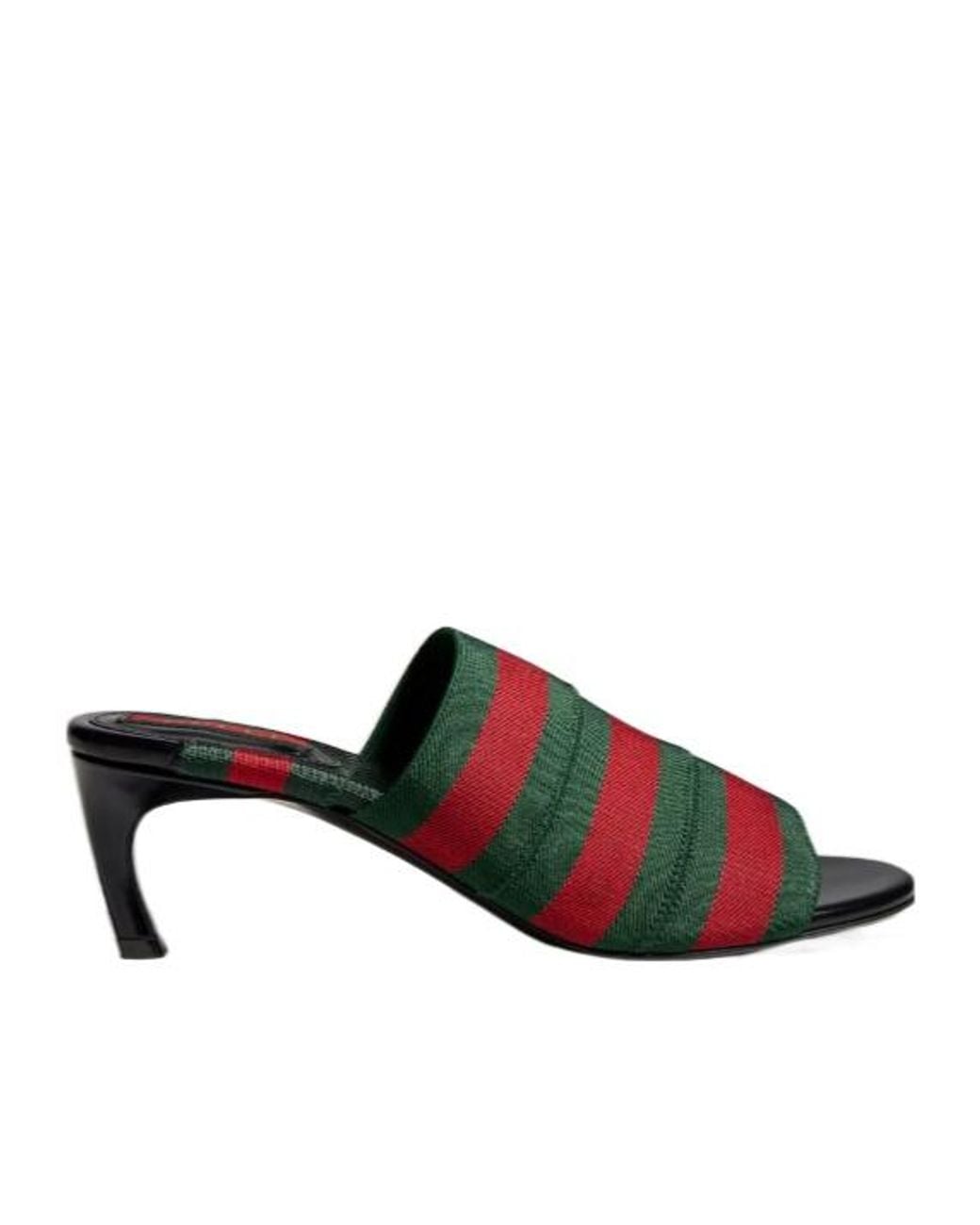 Gucci Black Mule Sandal With Web