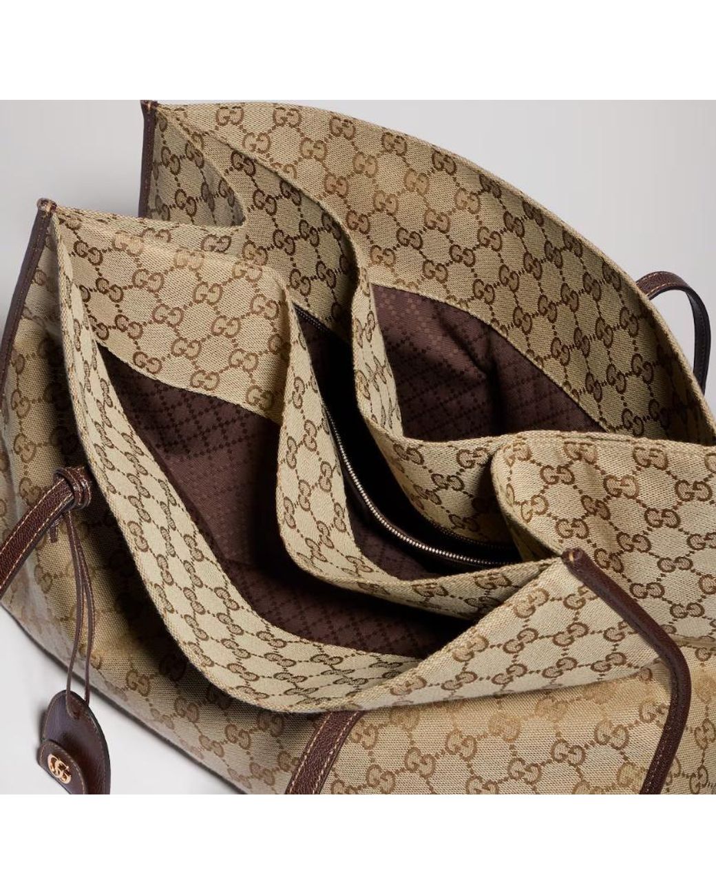 Gucci Natural Londra Monogrammed Large Tote Bag