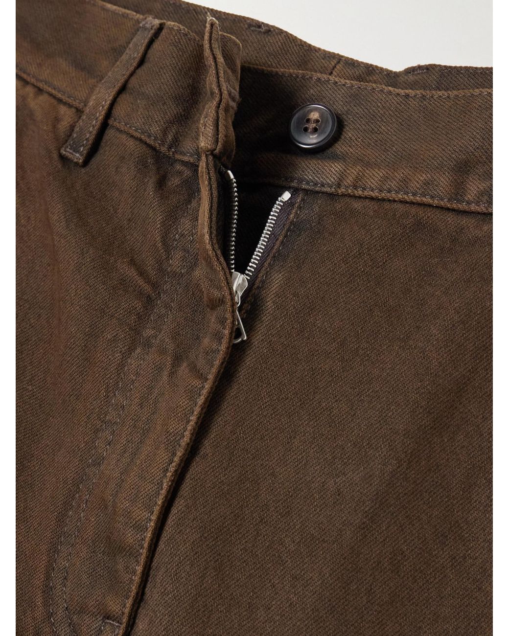 Dries Van Noten Brown Wide-Leg Denim Trousers