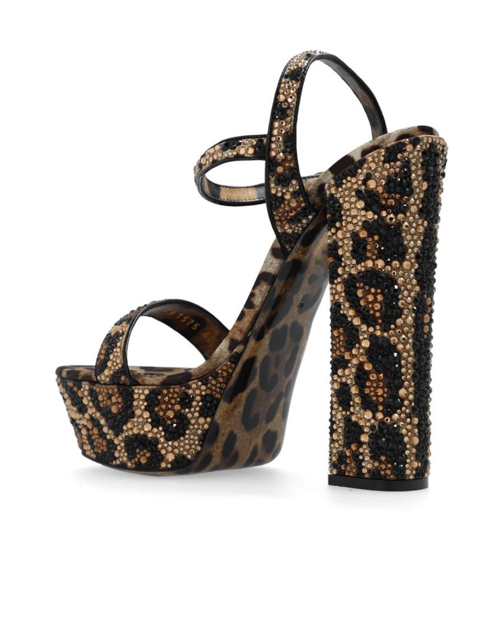 Dolce & Gabbana White Leo-Studded Platform Sandals