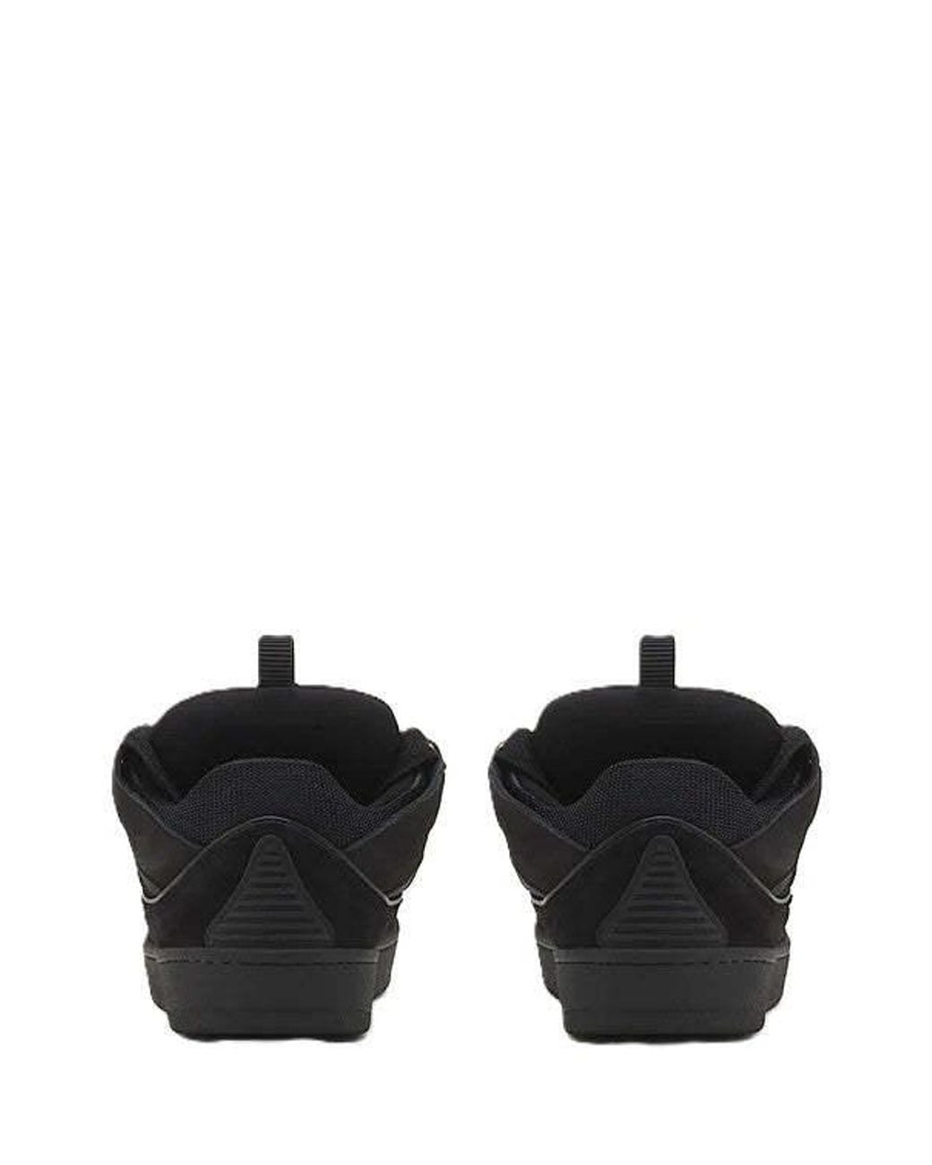 Lanvin Black Thickrope Lace Cutout Lowtop Sneakers for men