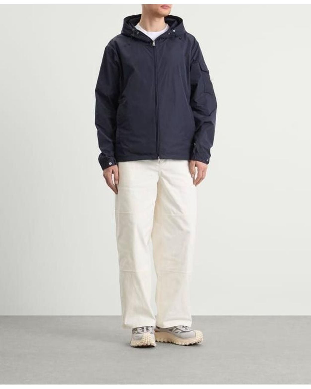 Moncler Blue Sassiere Hooded Windbreaker Jacket for men