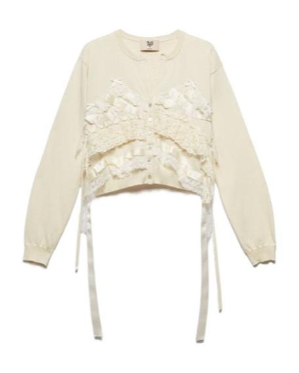 Aniye By Natural Angie Lace Trim Cropped Cardigan