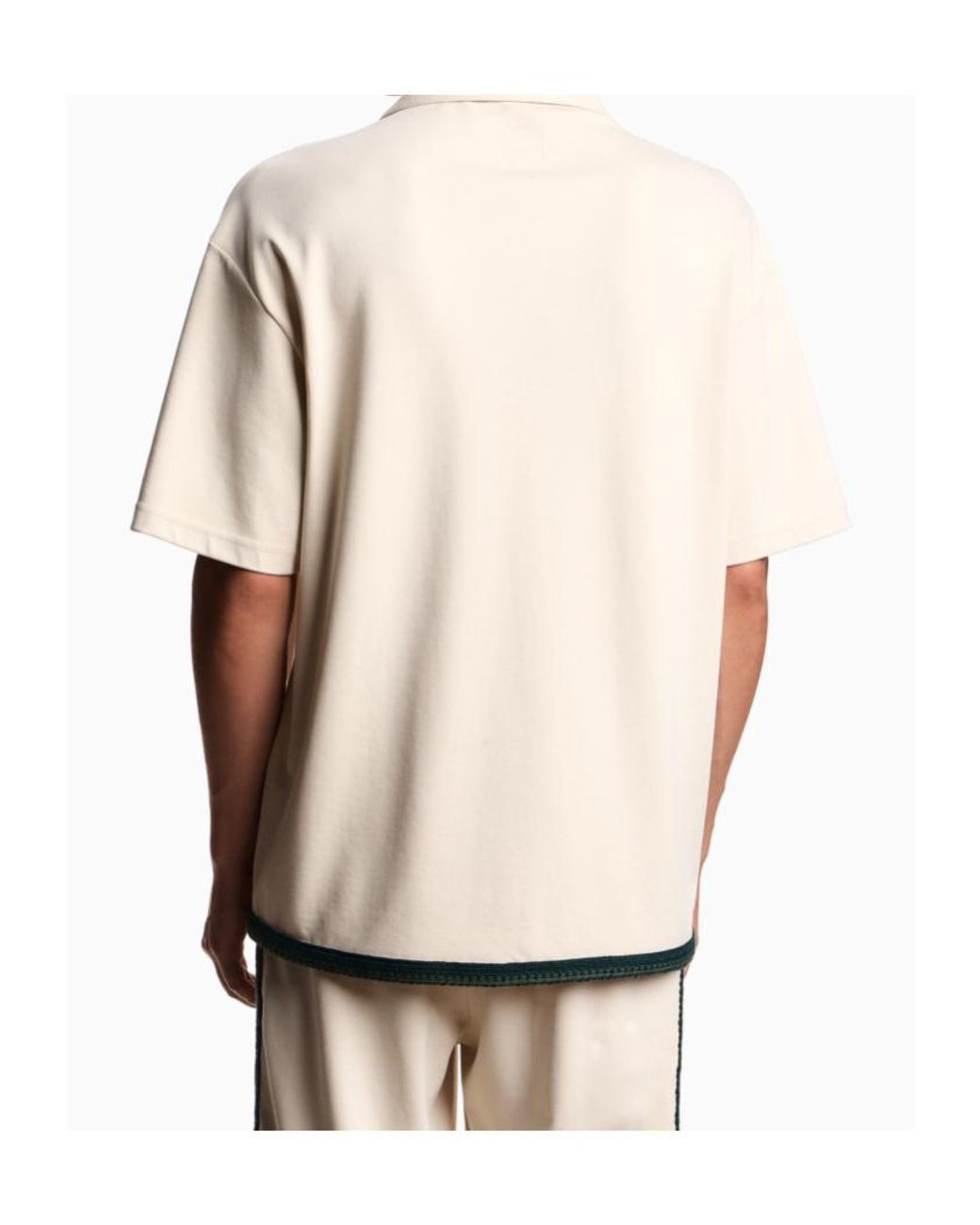 Emporio Armani White Logo-Embroidered Shirt for men