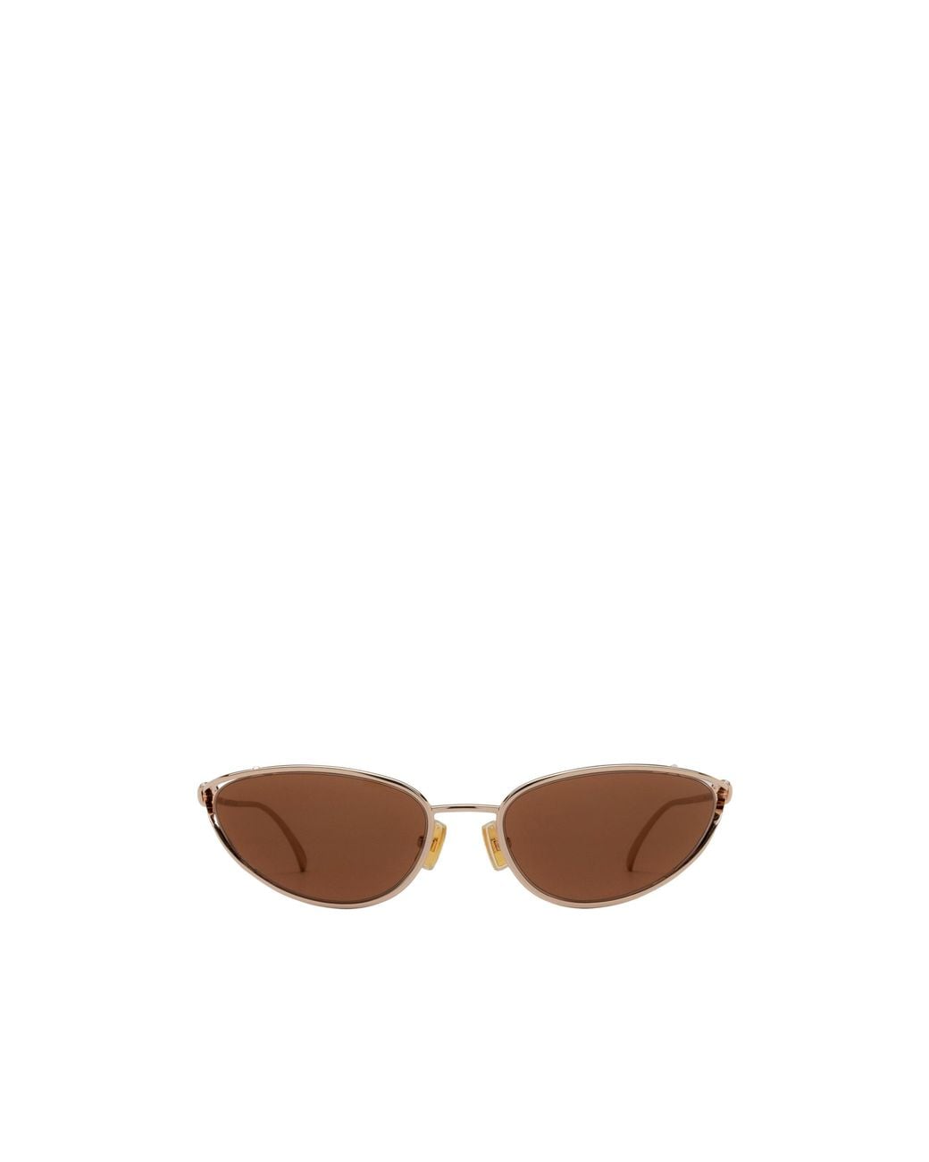 Bottega Veneta White Eyewear Cat-Eye Frame Sunglasses