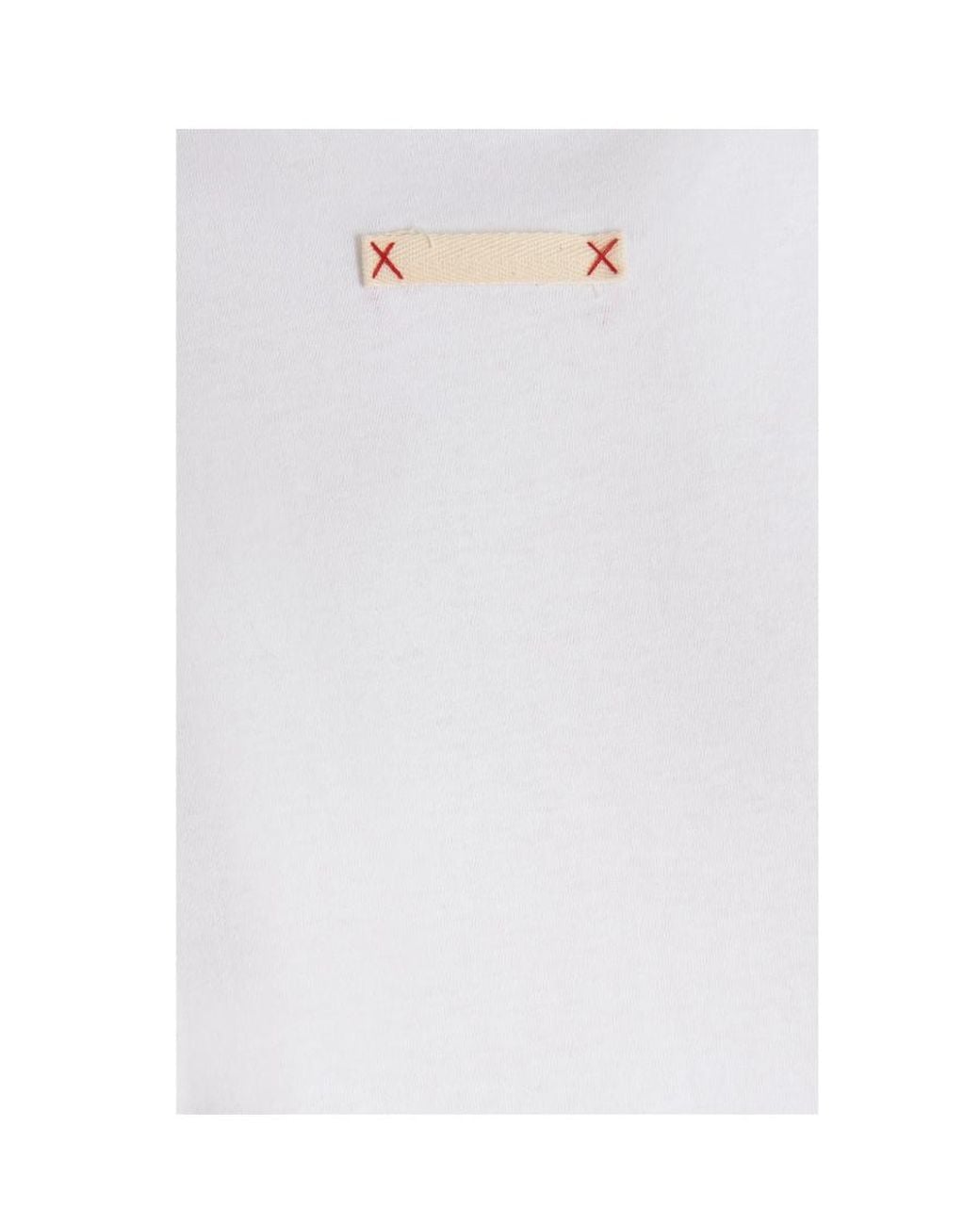 Maison Margiela White Patch Detailed Crewneck T-Shirt for men