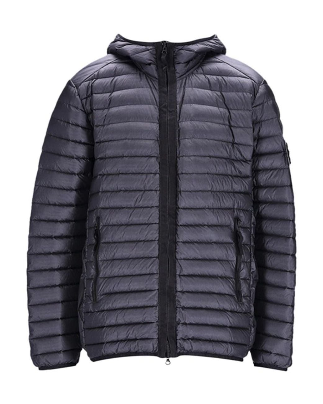 Stone Island Gray Zip-Up Puffer Jacket for men