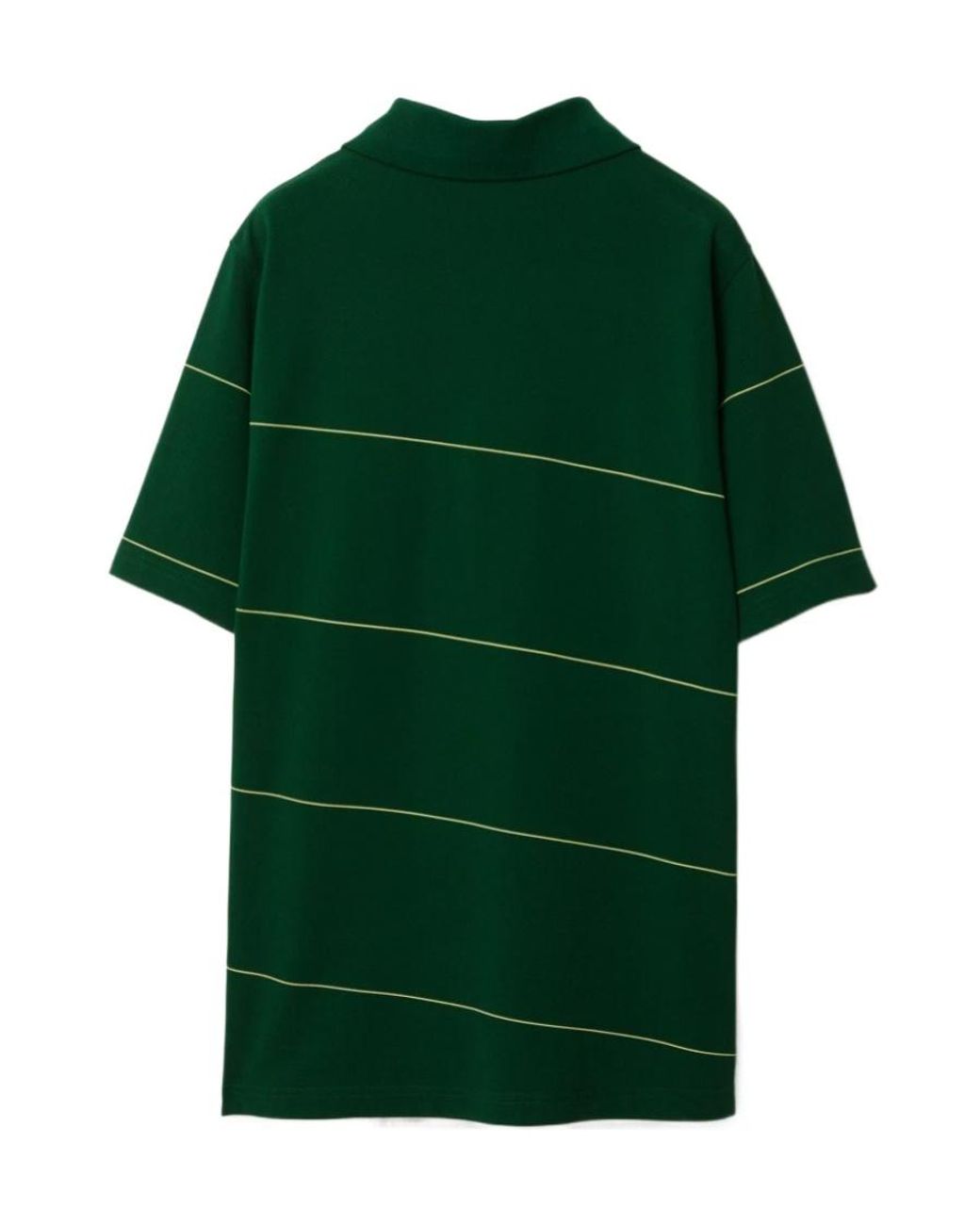 Burberry Green Striped Short Sleeved Polo Shirt for men