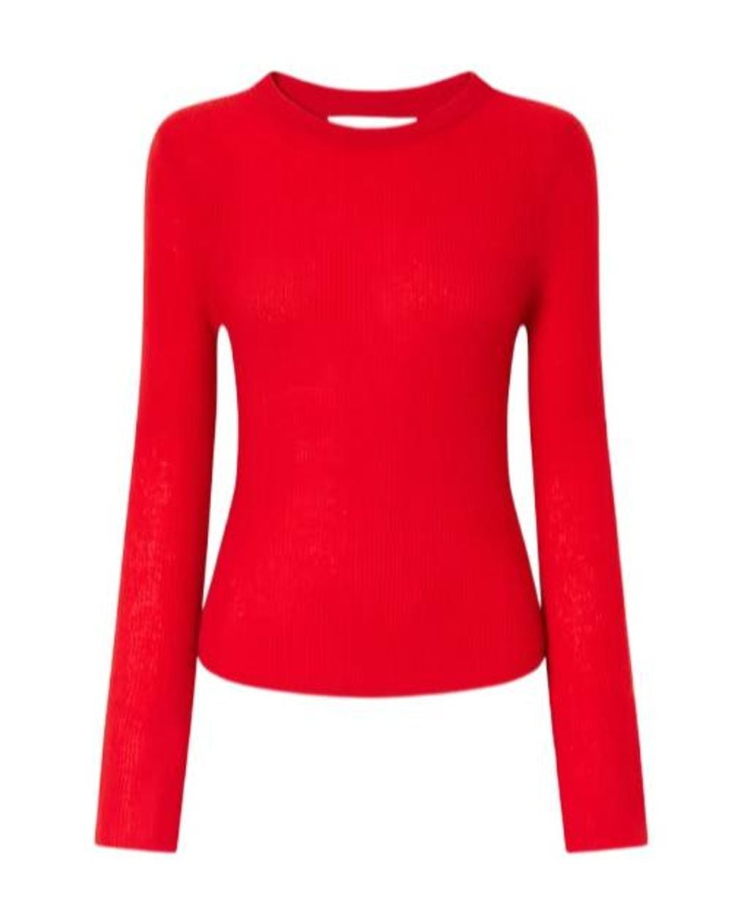 Citizens of Humanity Red Ribbed Crewneck Longsleeve Sweater