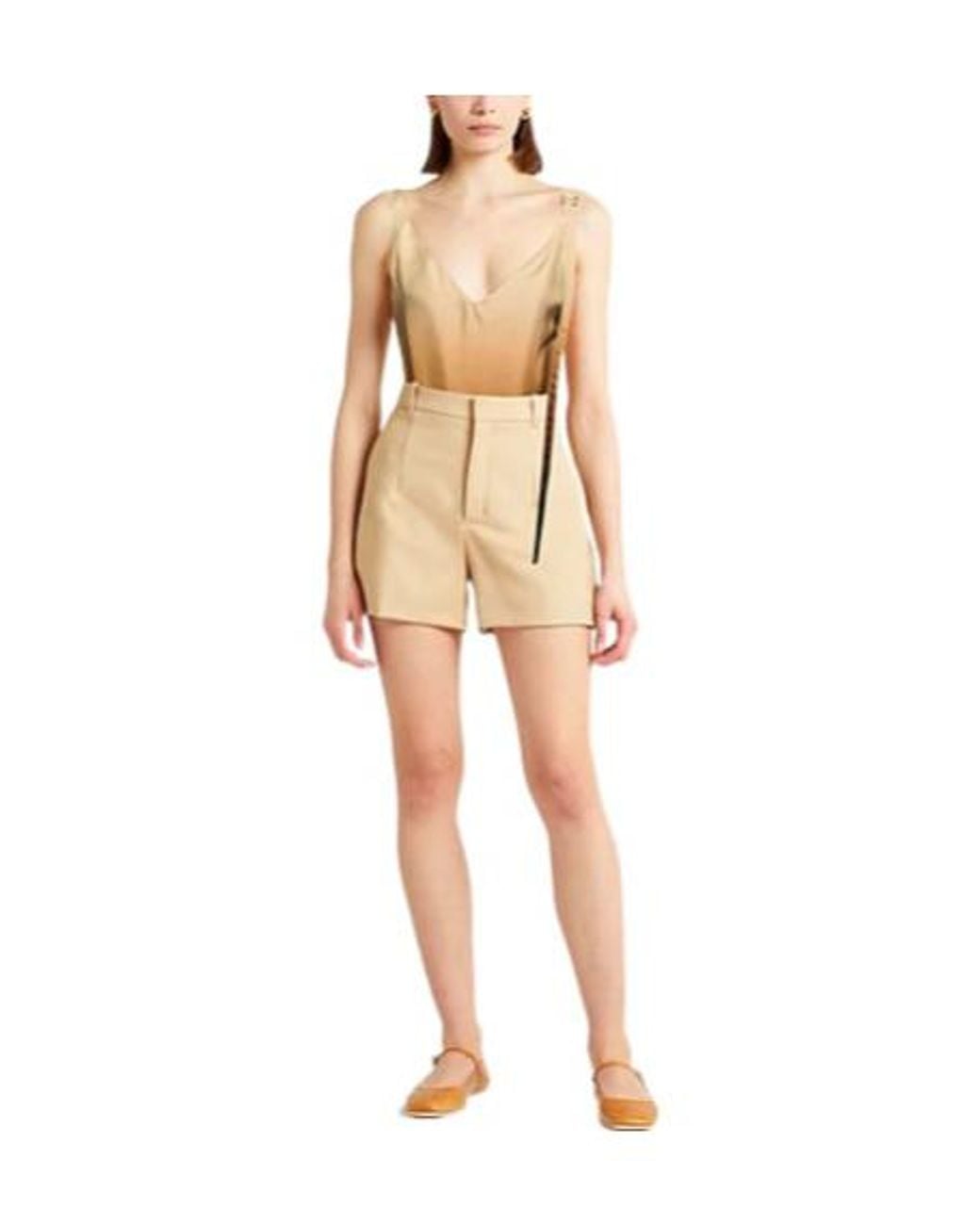 Sportmax Brown Satin Camisole Top