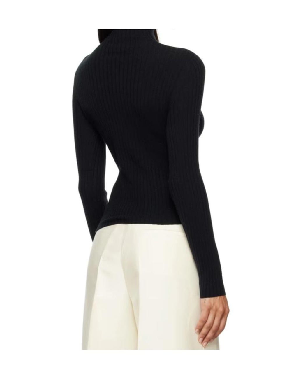 arch4 Black Ribbed Cashmere Sweater