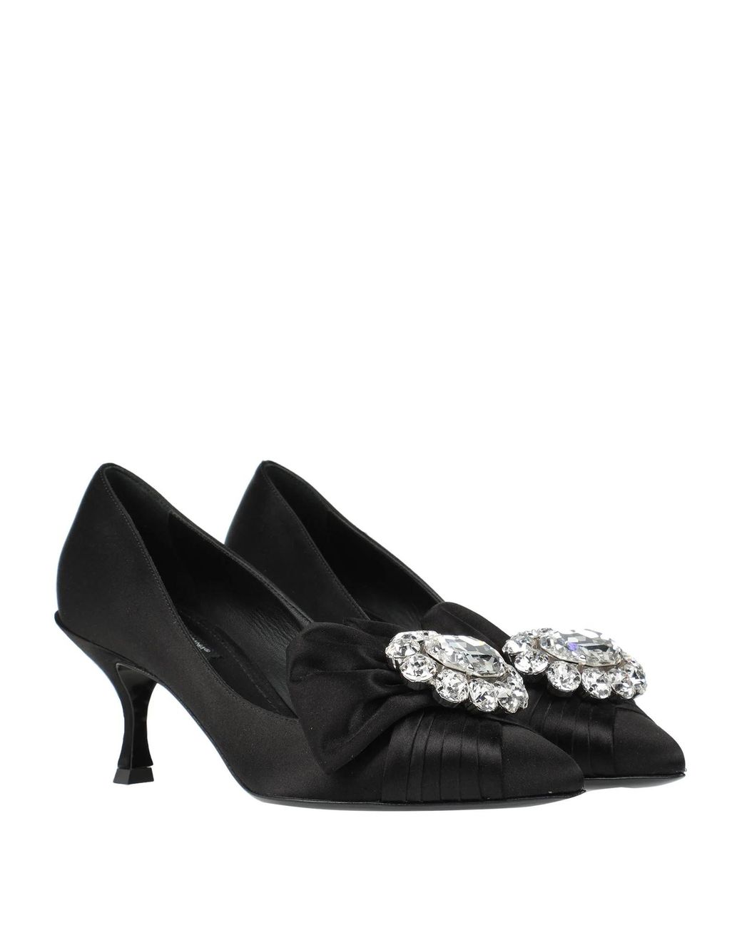 Dolce & Gabbana Black Fashionable Shoes Decorated With Rhinestones