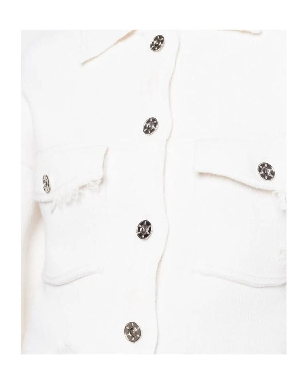 Barrie White Fringed Denim Jacket