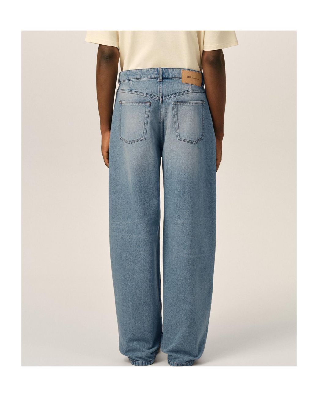 AMI Blue Ami Wide-Leg Jeans for men