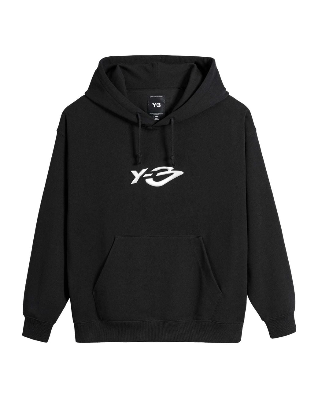 Y-3 Black French Terry Liquid Logo Hoodie for men