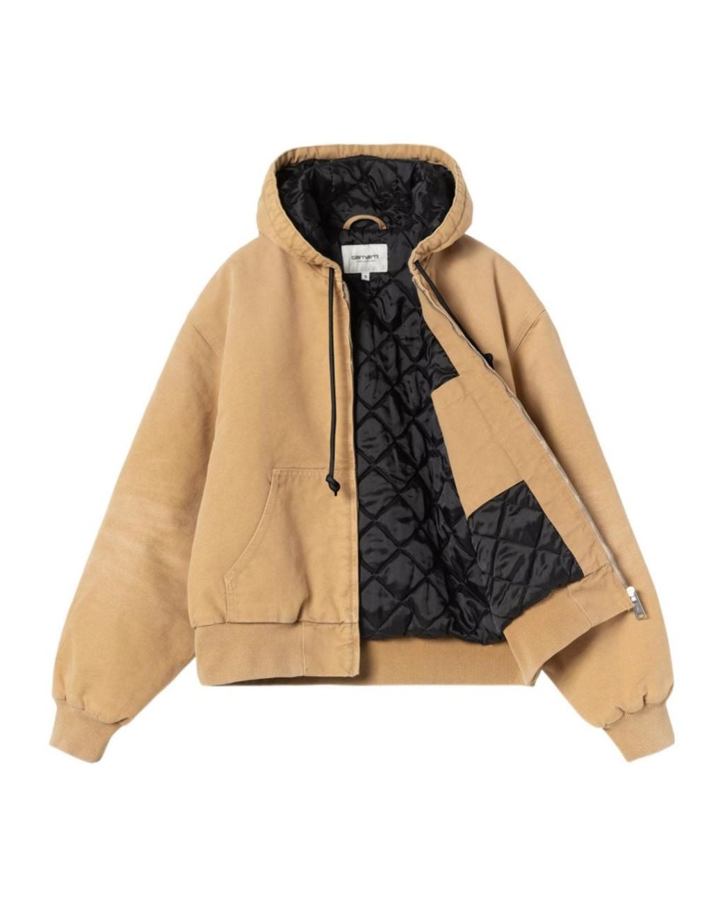 Carhartt Natural Dusty H Dearborn Canvas Hooded Quilted Jacket