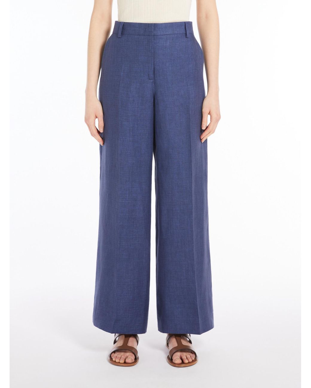 Weekend by Maxmara Blue Maliziz Straight Leg Pants