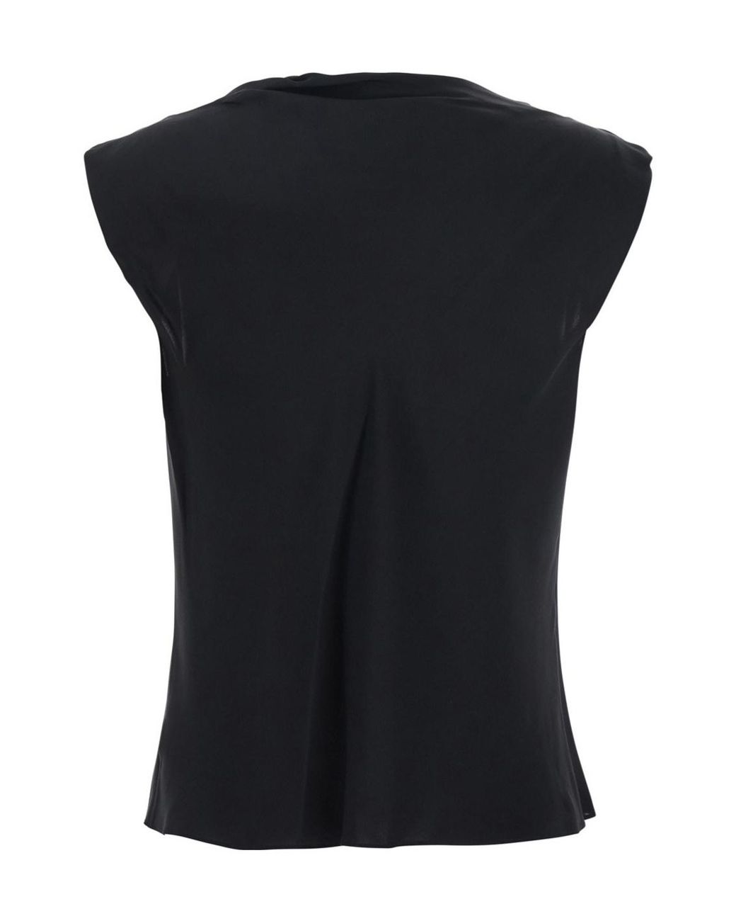 Theory Black Georgette Cowl Neck Top