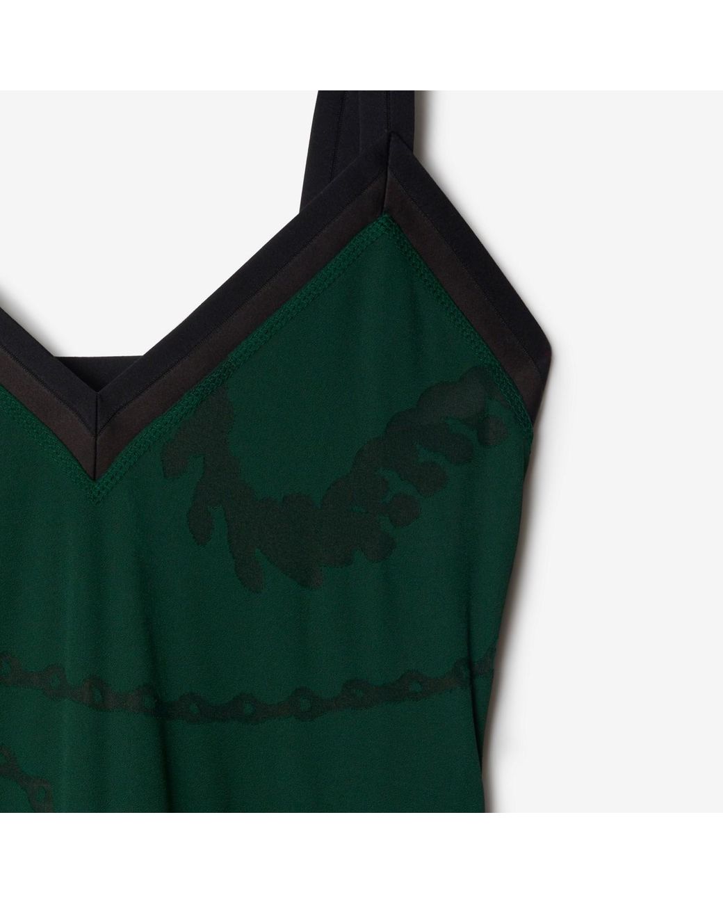 Burberry Green Shield Hardware Asymmetric Midi Dress