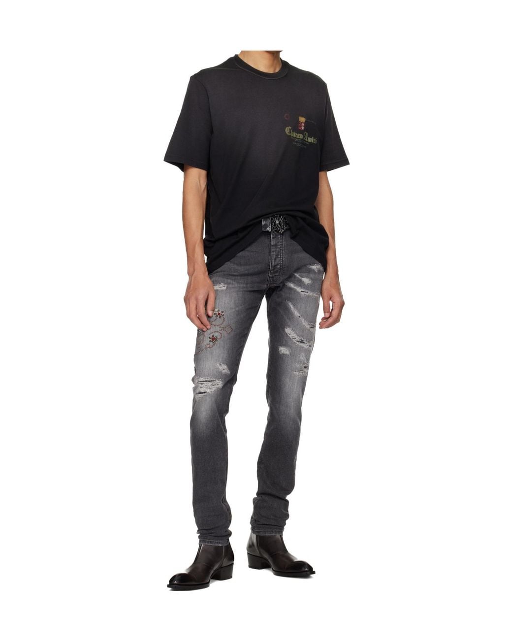 Amiri Blue Hollywood Studded Jeans for men