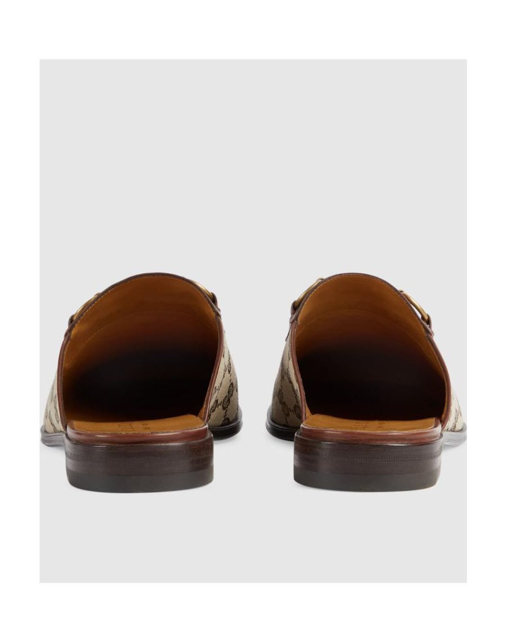 Gucci Brown Monogram Slip-On Slippers for men