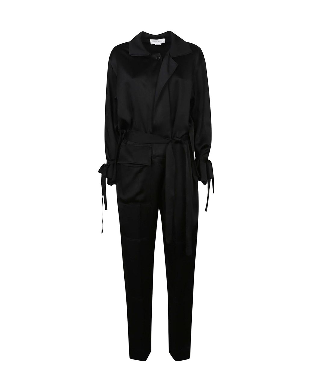 Victoria Beckham Black Tapered Leg Crepe Jumpsuit