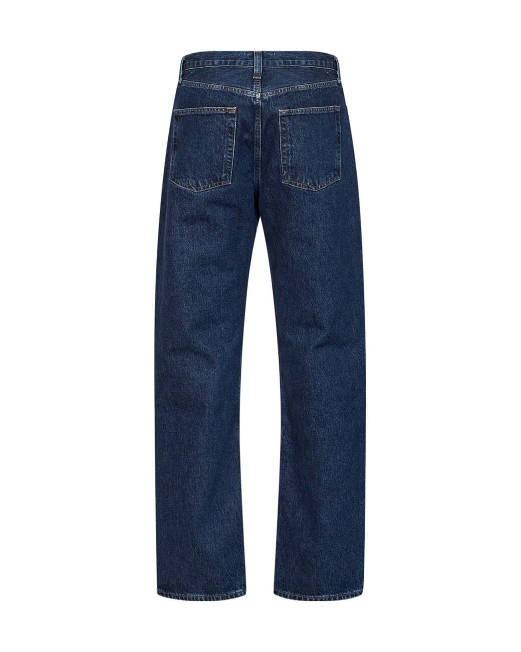 Agolde Blue High-Rise Straight-Leg Jeans