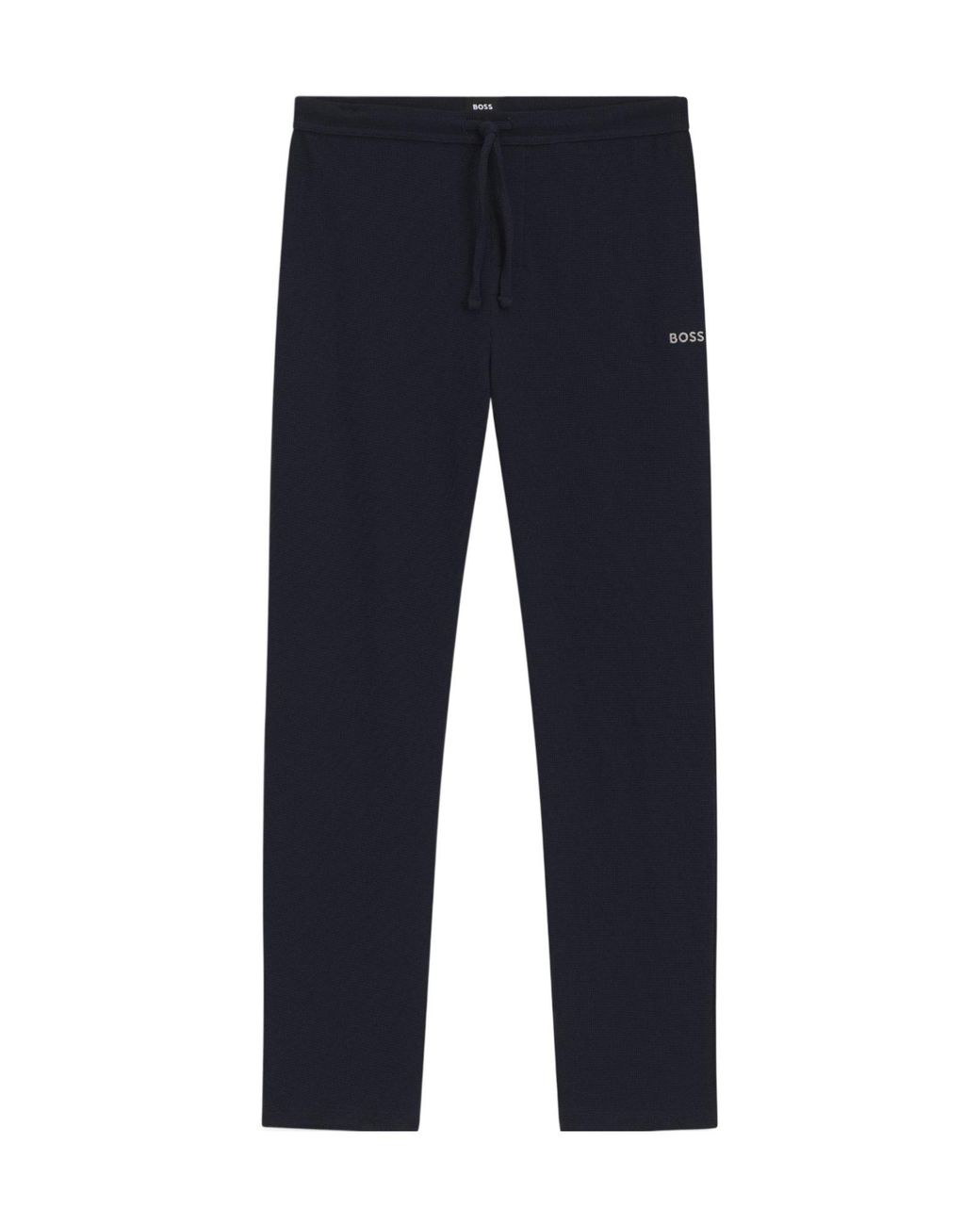 Boss Blue Waffle Cuffed Casual Pants for men
