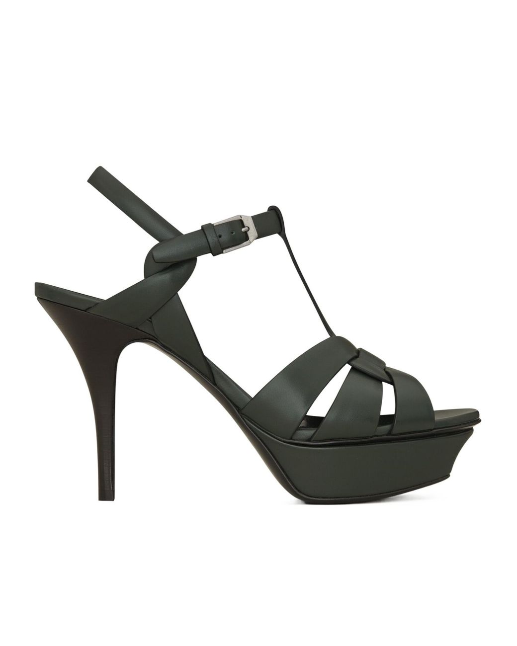 Saint Laurent Black Tribute Platform Sandals