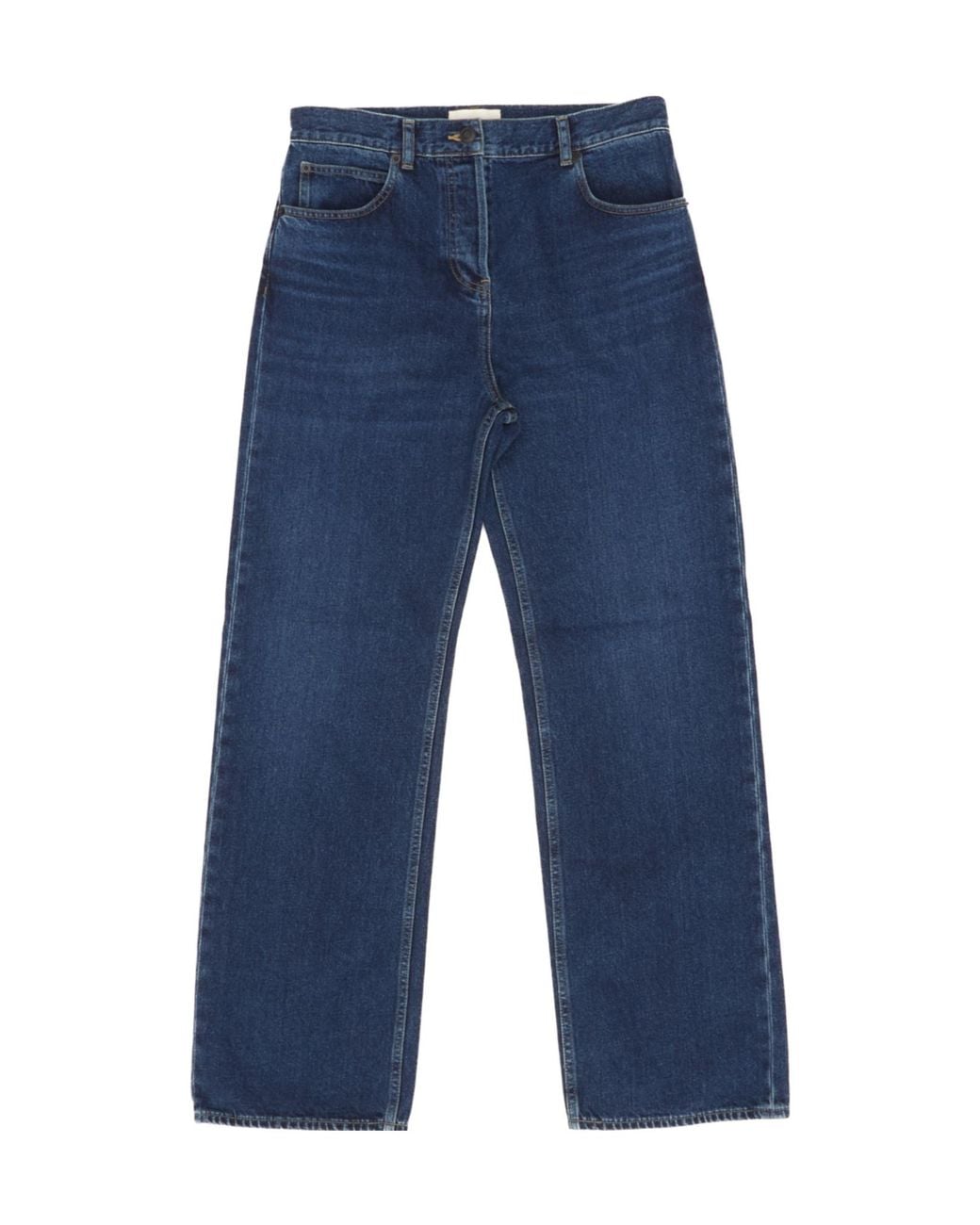 The Row Blue High-Waisted Wide-Leg Denim Jeans