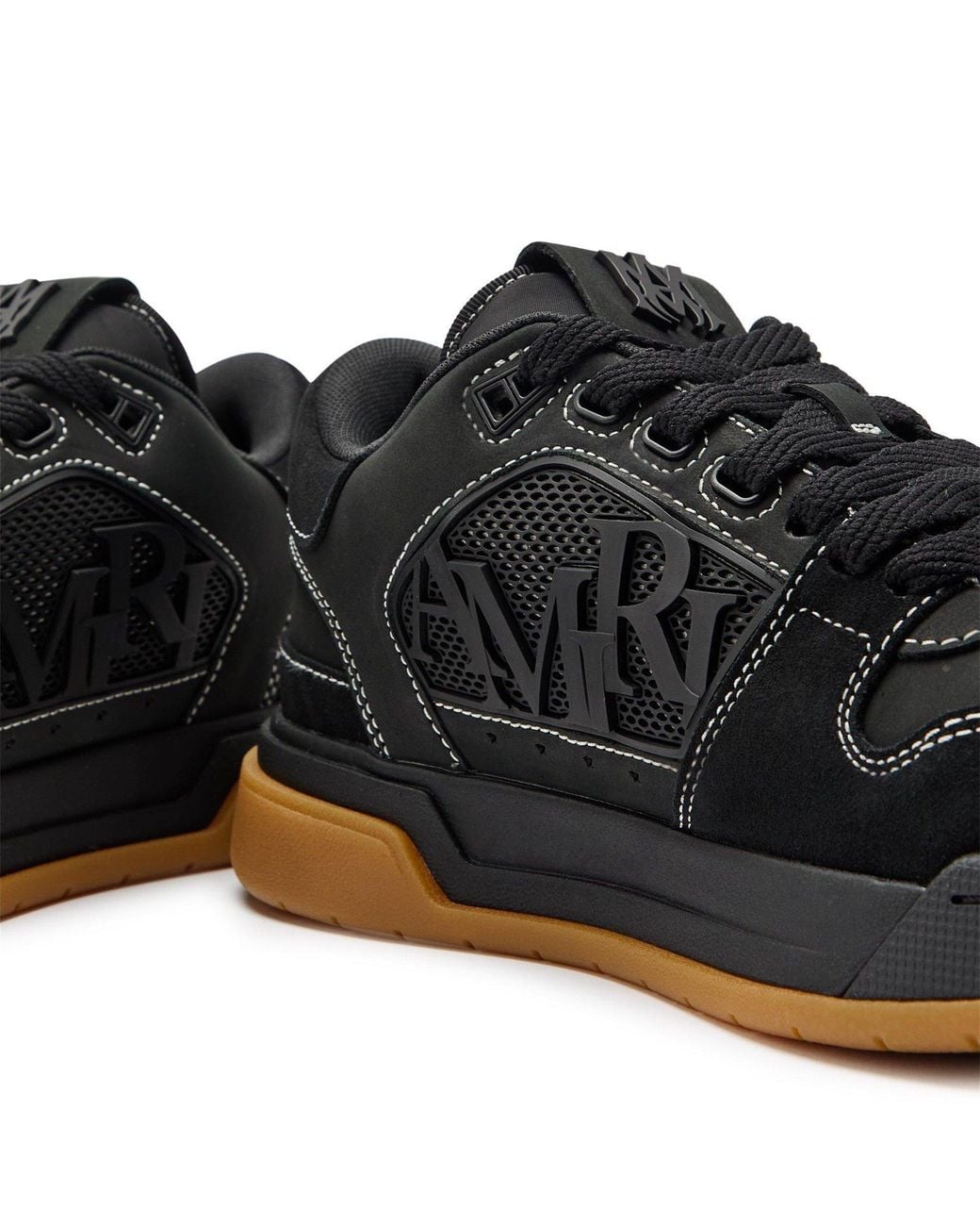 Amiri Black Patchwork Low-Top Casual Sneakers for men