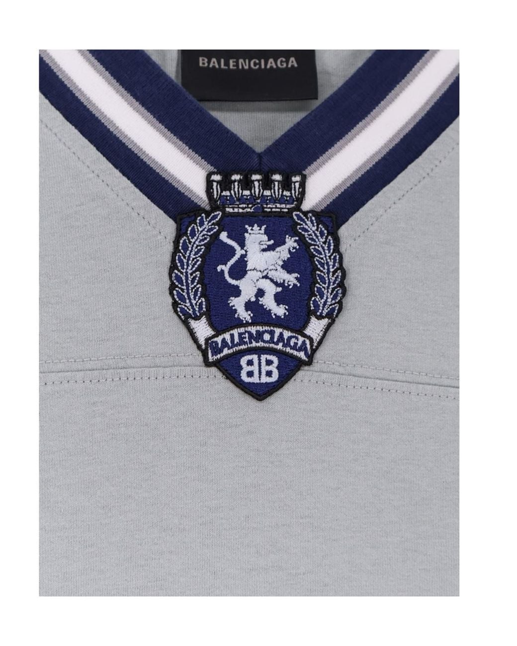 Balenciaga White 3B V-Neck Oversized Football T-Shirt for men