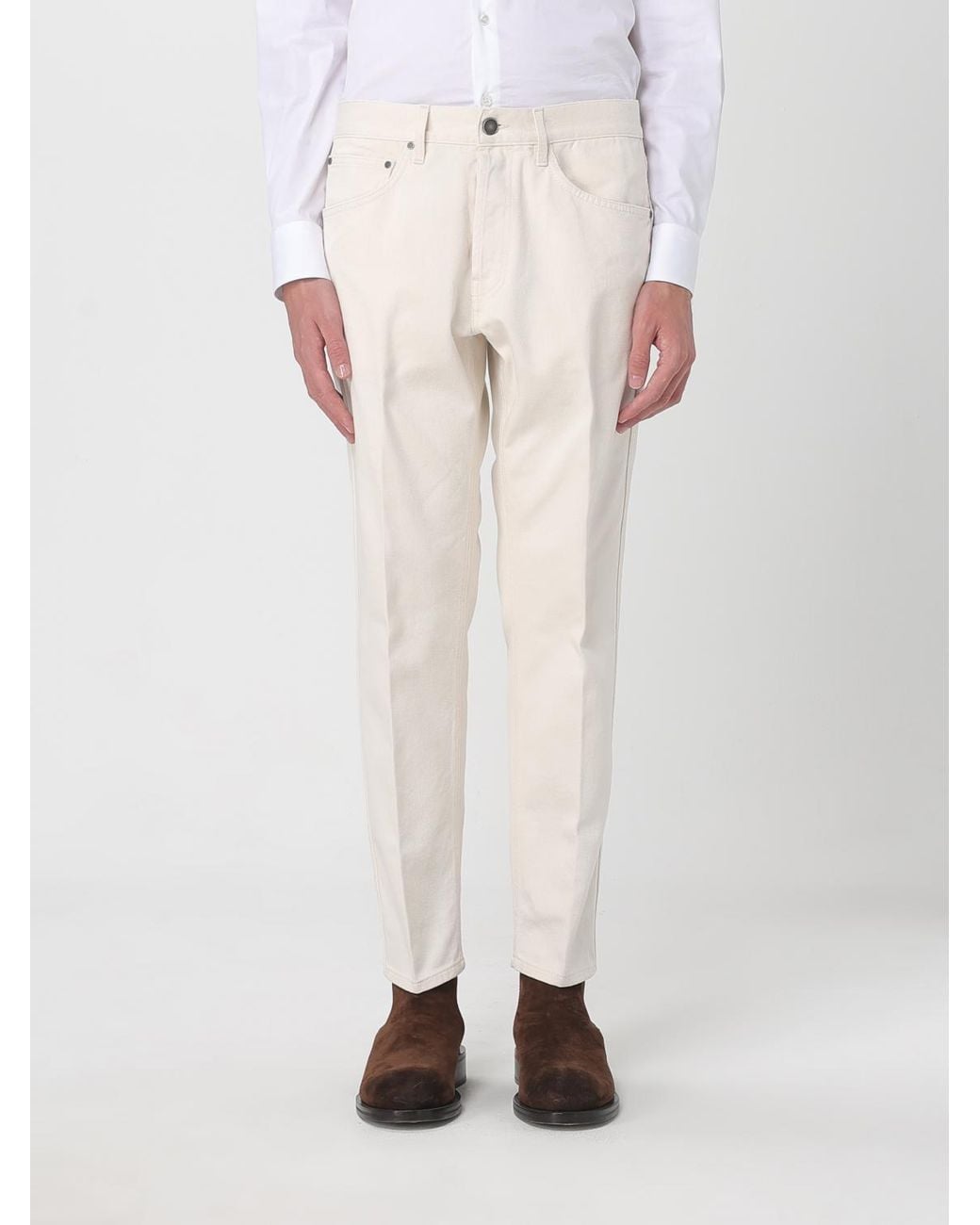 Lardini Natural Mid-Rise Straight-Leg Jeans for men