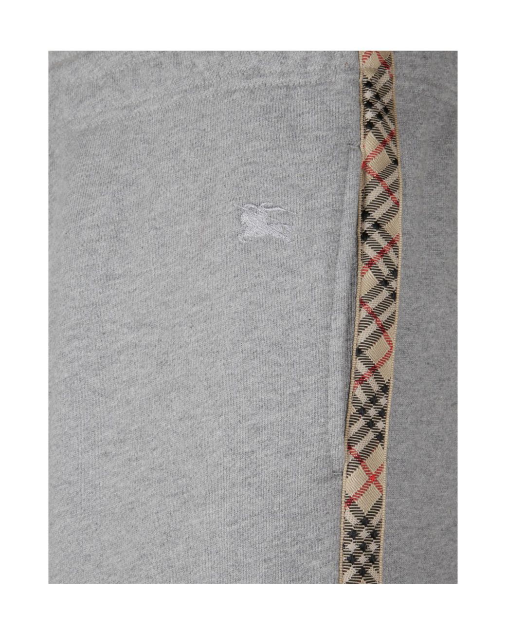 Burberry Gray Wide-Leg Checked Band Drawstring Trousers