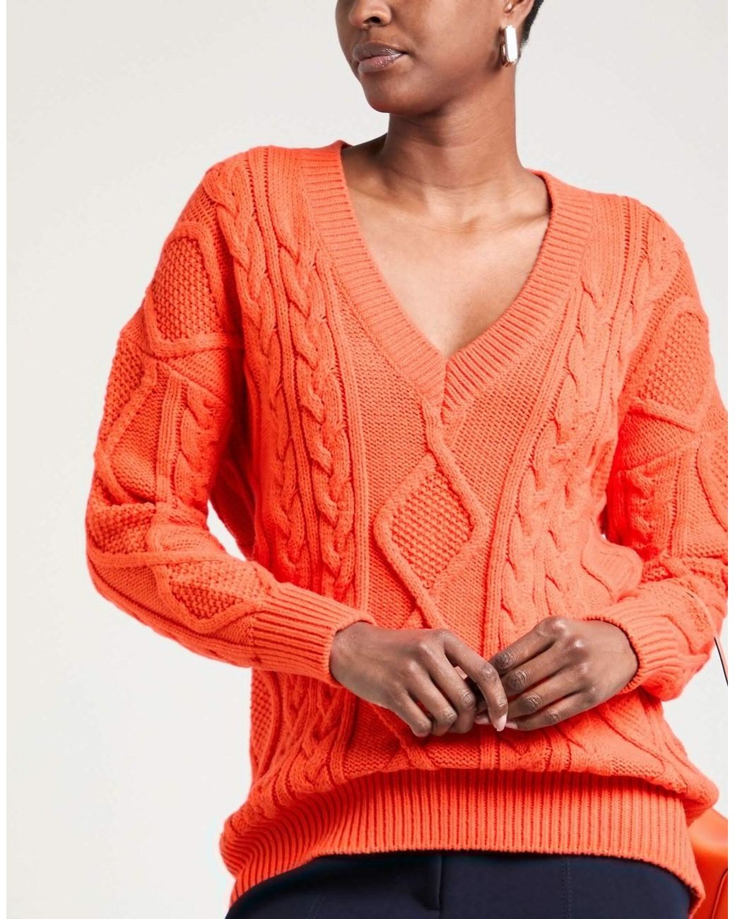 MAX&Co. Orange Cable-Knit Jumper