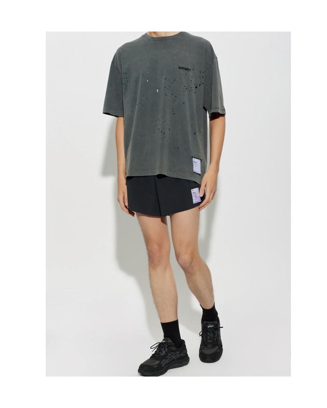 Satisfy Black Elastic Waistband Shorts for men