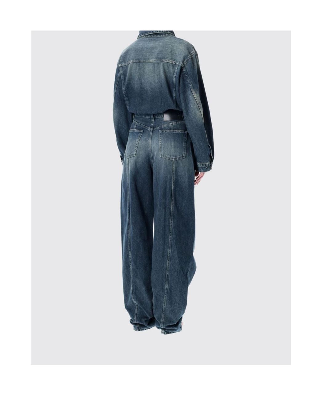 Haikure Blue Denim Long-Sleeved Jumpsuit