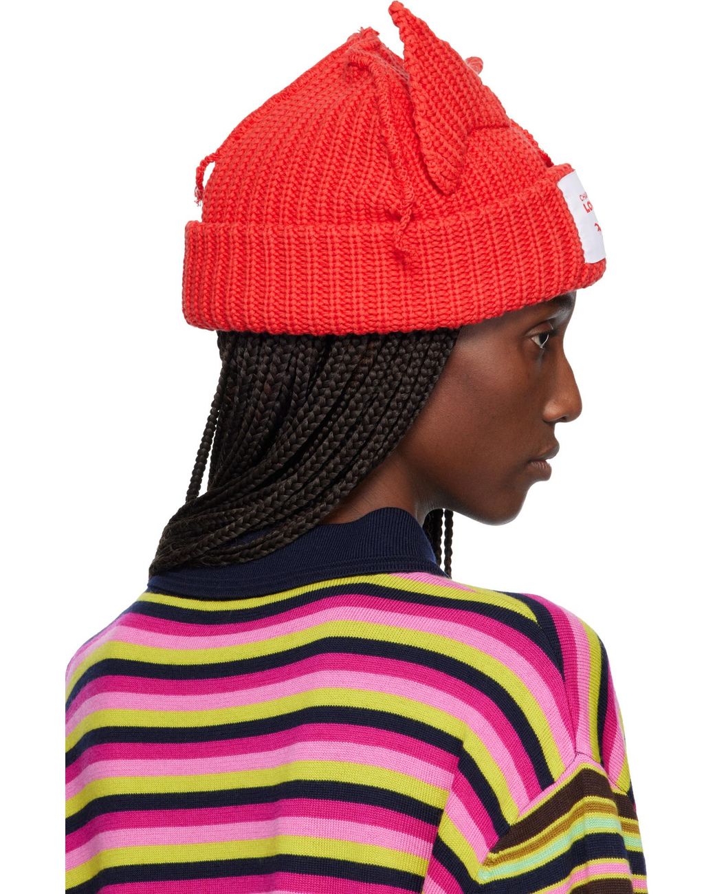 charlesjeffreyloverboy Blue Ears-Detail Beanie for men